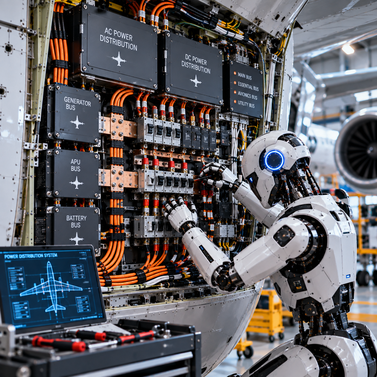 Aircraft electrical power distribution assembly