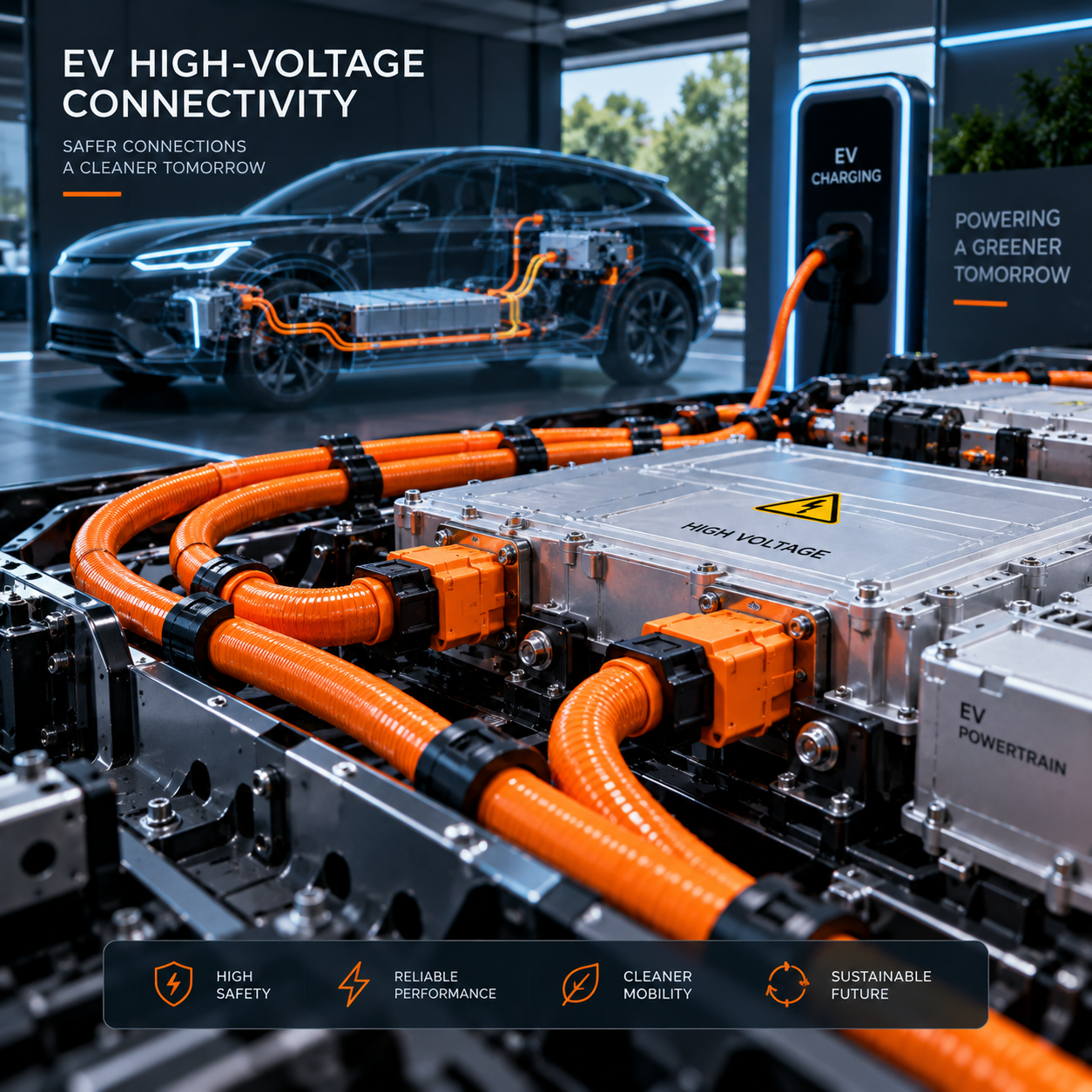 Electric vehicle high voltage cable assembly